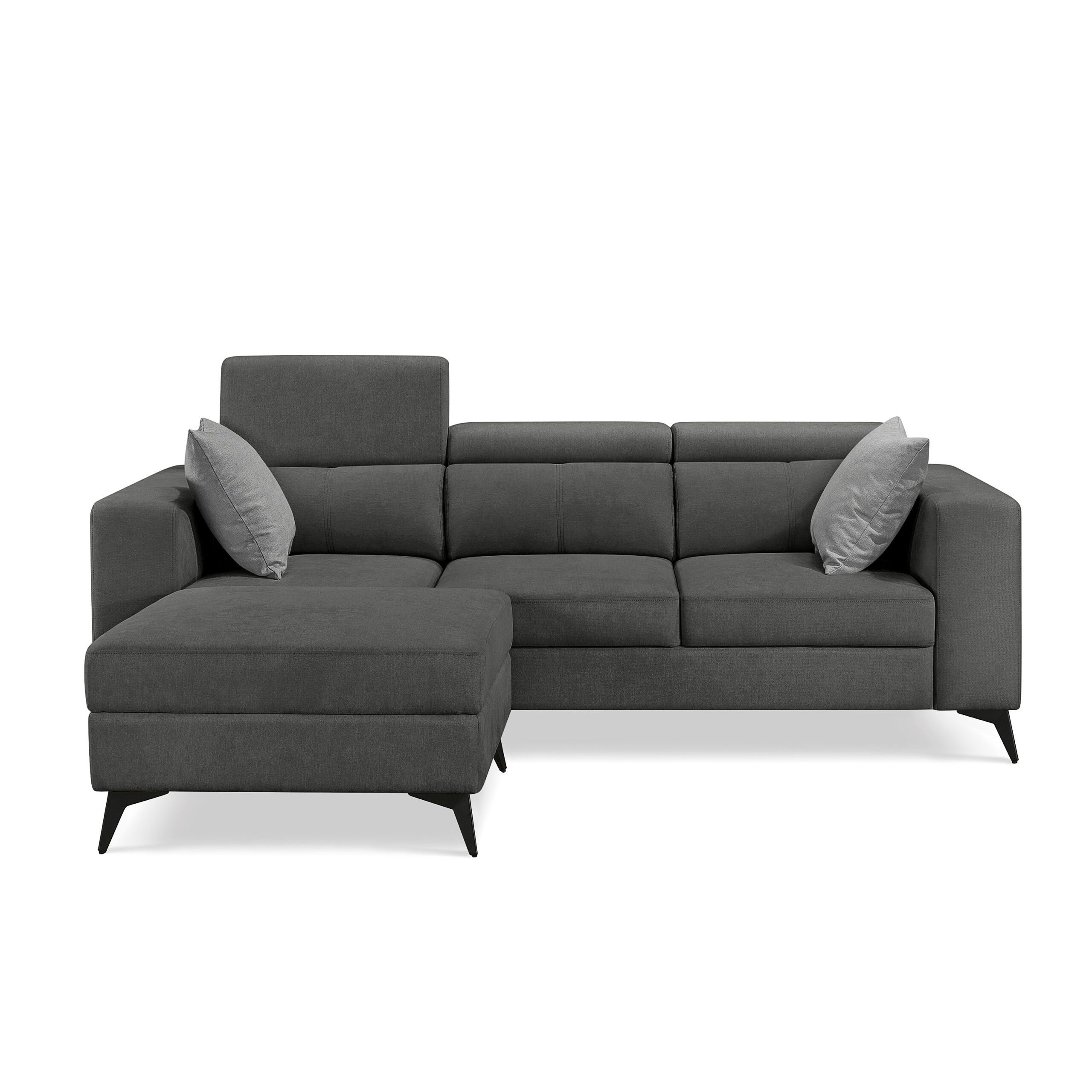 Adriano 2.15m 3-Seater Fabric Sofa with Ottoman
