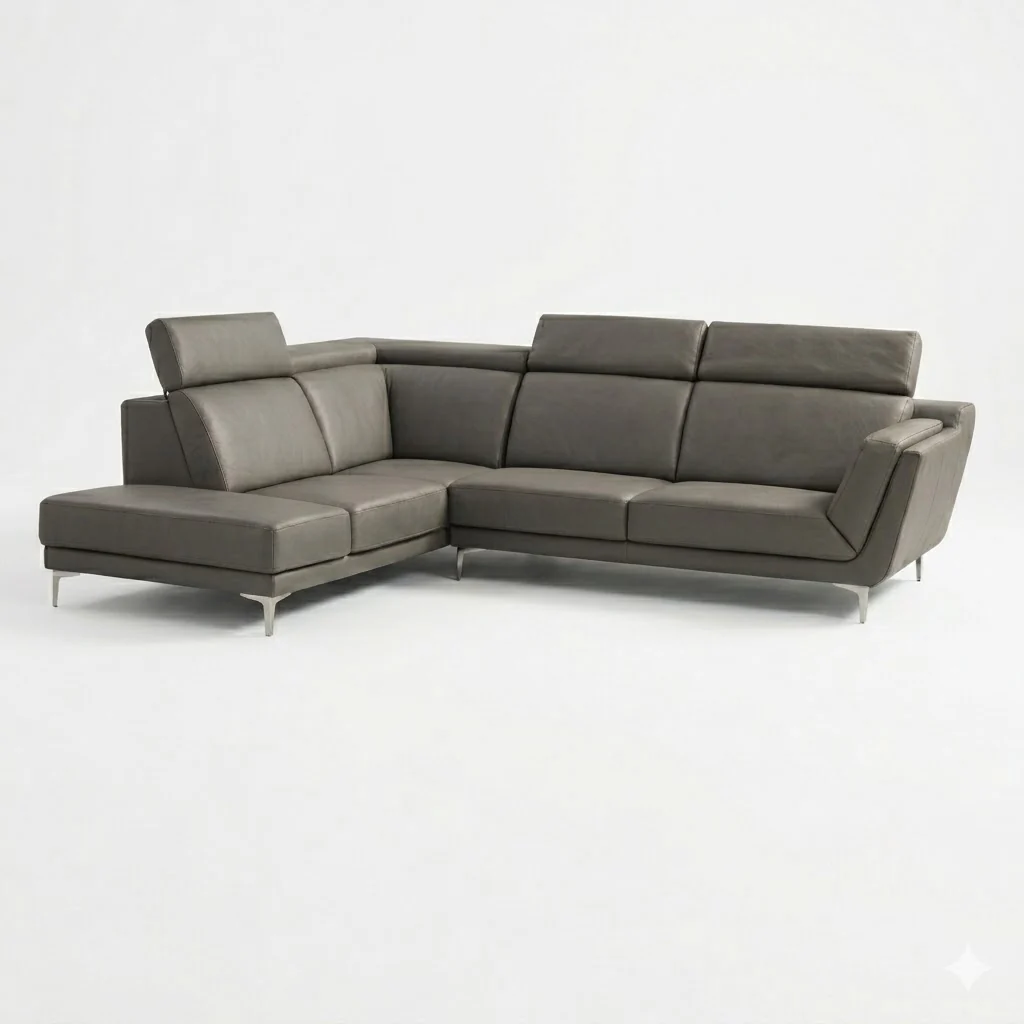 Asher L-Shaped Sectional Sofa with Adjustable Headrests