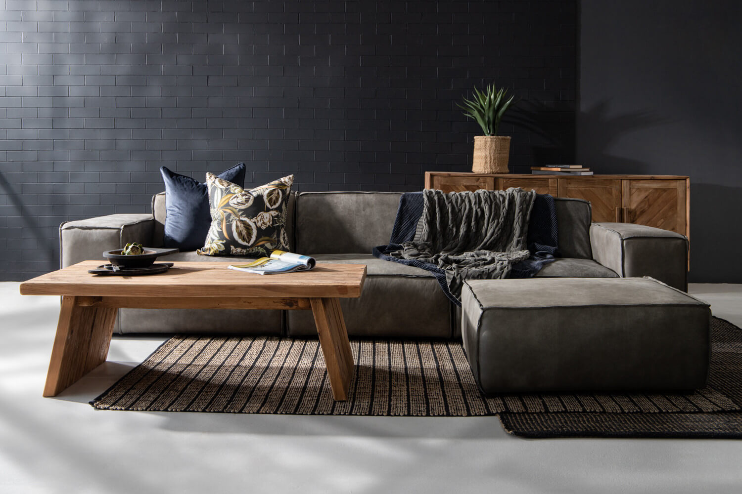 Jagger Leather Modular - Daybed - Graphite