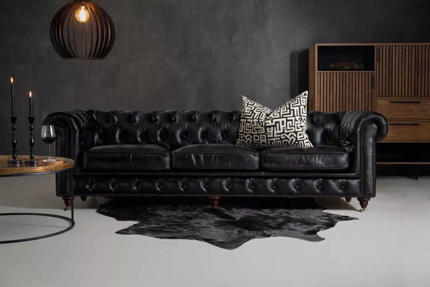 Jefferson Chesterfield 3-Seater Couch - Frost