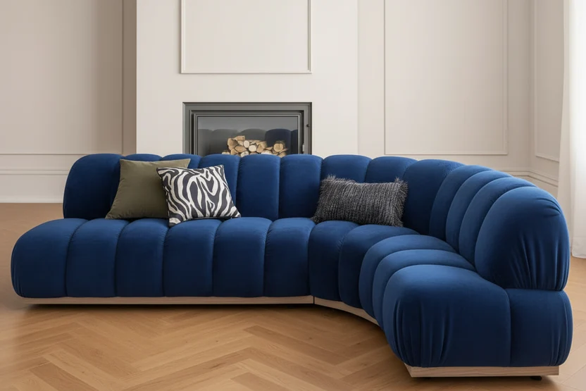 Marlow Bouclé Round Corner Sectional Sofa — 18 Colours, 3 to 5 Seater