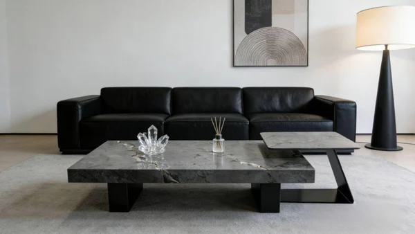 Mordern Contemporary Coffee Table with Marble Top