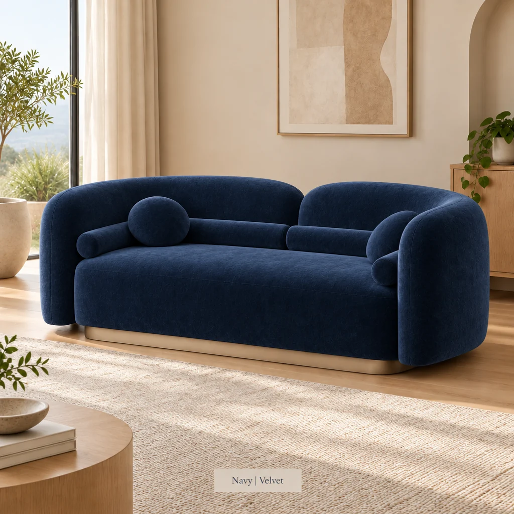 Solenne Curved Upholstered Sofa